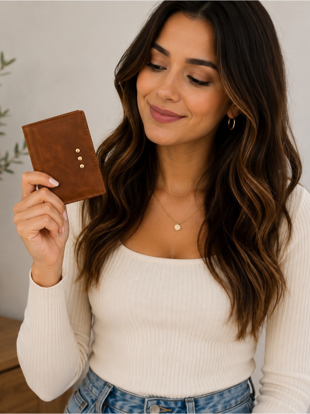 Pretty Simple Eden Envelope Card Holder Wallet Dual Snap Closure Vegan Leather